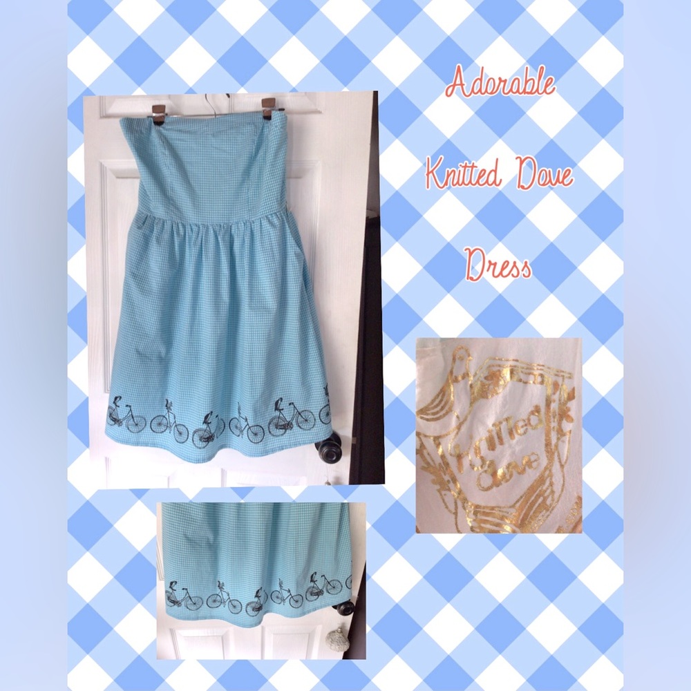 Adorable Knitted Dove strapless dress
